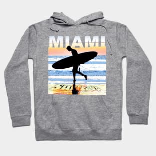 Miami Surf's Up Surfer Silhouette Hoodie